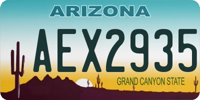AZ license plate AEX2935