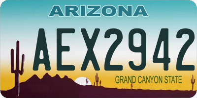 AZ license plate AEX2942