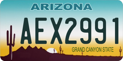 AZ license plate AEX2991