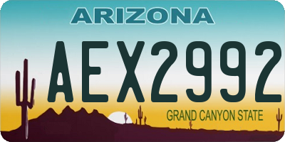 AZ license plate AEX2992