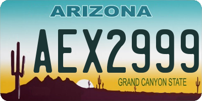 AZ license plate AEX2999