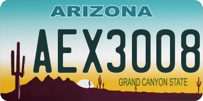 AZ license plate AEX3008