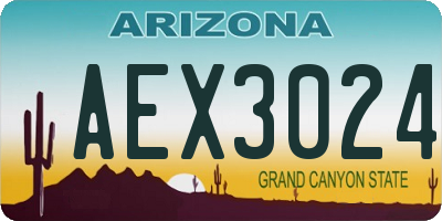 AZ license plate AEX3024
