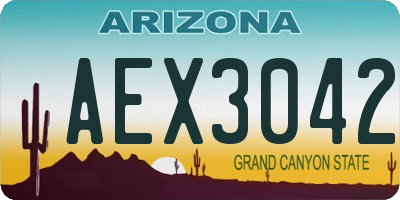 AZ license plate AEX3042