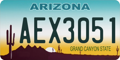 AZ license plate AEX3051