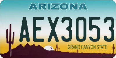 AZ license plate AEX3053