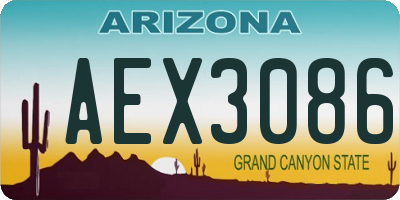 AZ license plate AEX3086