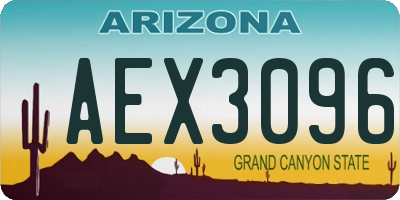 AZ license plate AEX3096
