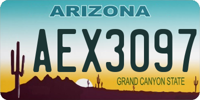 AZ license plate AEX3097