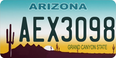 AZ license plate AEX3098