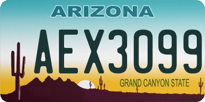 AZ license plate AEX3099