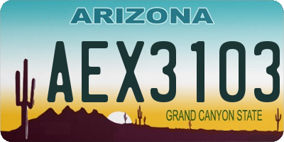 AZ license plate AEX3103