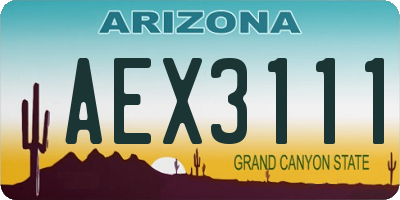 AZ license plate AEX3111