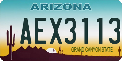 AZ license plate AEX3113