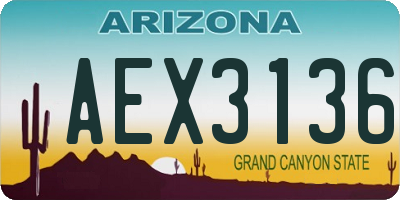 AZ license plate AEX3136
