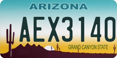 AZ license plate AEX3140