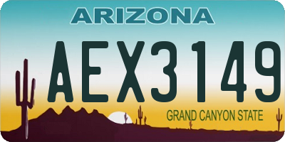 AZ license plate AEX3149