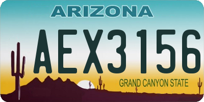 AZ license plate AEX3156