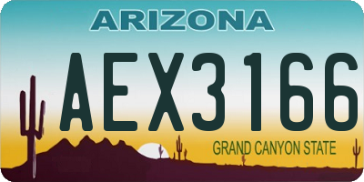 AZ license plate AEX3166