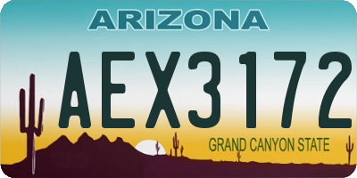 AZ license plate AEX3172