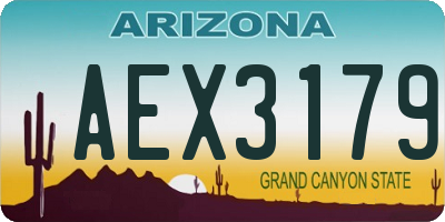 AZ license plate AEX3179