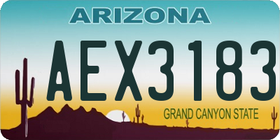 AZ license plate AEX3183