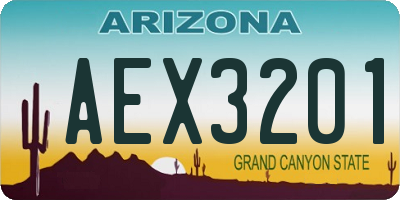 AZ license plate AEX3201