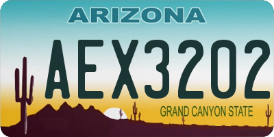 AZ license plate AEX3202