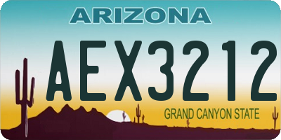 AZ license plate AEX3212