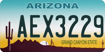 AZ license plate AEX3229