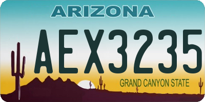 AZ license plate AEX3235