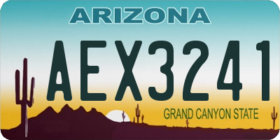 AZ license plate AEX3241