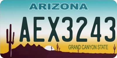AZ license plate AEX3243