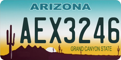 AZ license plate AEX3246