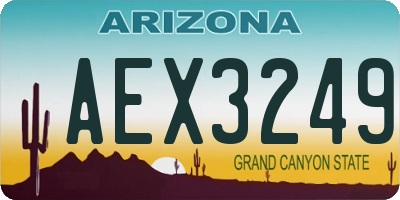 AZ license plate AEX3249