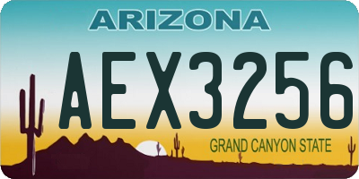 AZ license plate AEX3256