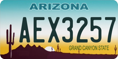 AZ license plate AEX3257