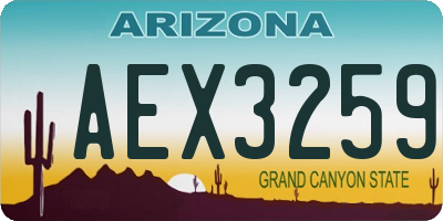 AZ license plate AEX3259