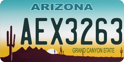 AZ license plate AEX3263