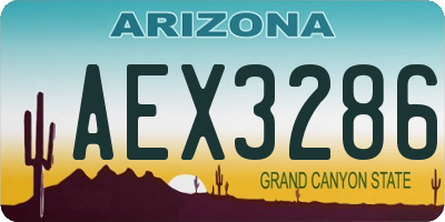 AZ license plate AEX3286