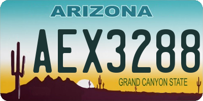 AZ license plate AEX3288