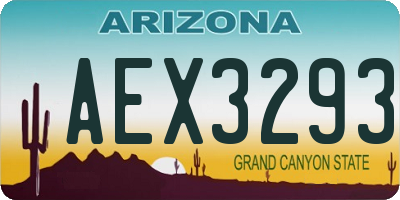 AZ license plate AEX3293