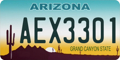 AZ license plate AEX3301