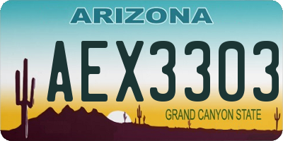 AZ license plate AEX3303