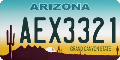 AZ license plate AEX3321