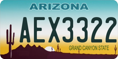 AZ license plate AEX3322