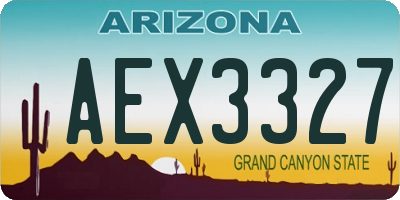 AZ license plate AEX3327