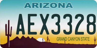 AZ license plate AEX3328