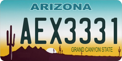 AZ license plate AEX3331