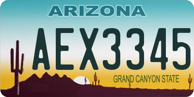 AZ license plate AEX3345